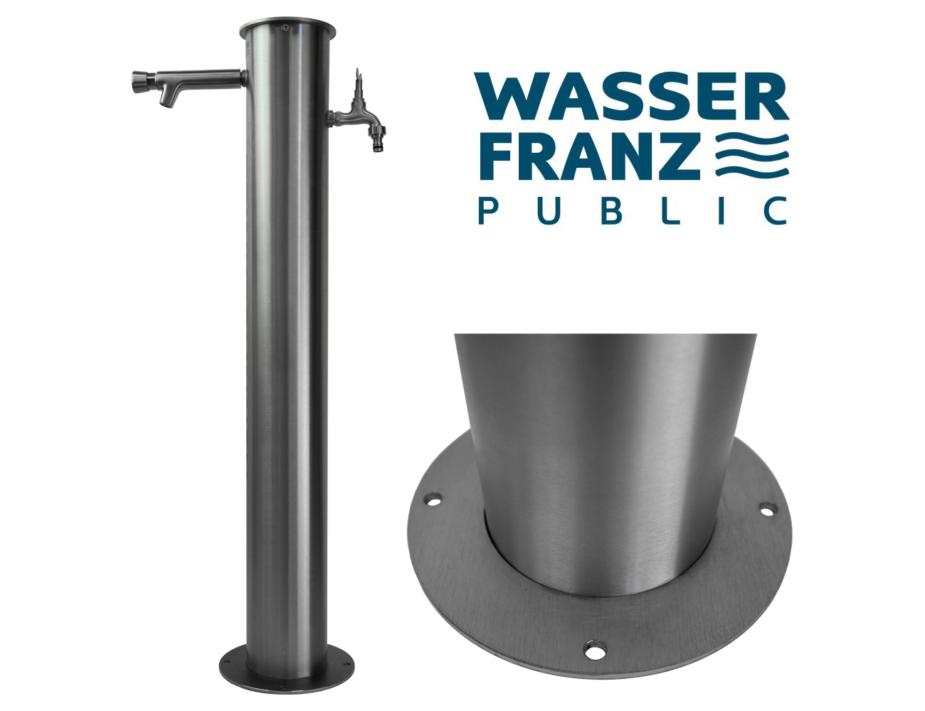 Trinkbrunnen der Firma Wasserfranz, Modell Poseidon mit 2 Ausläufen